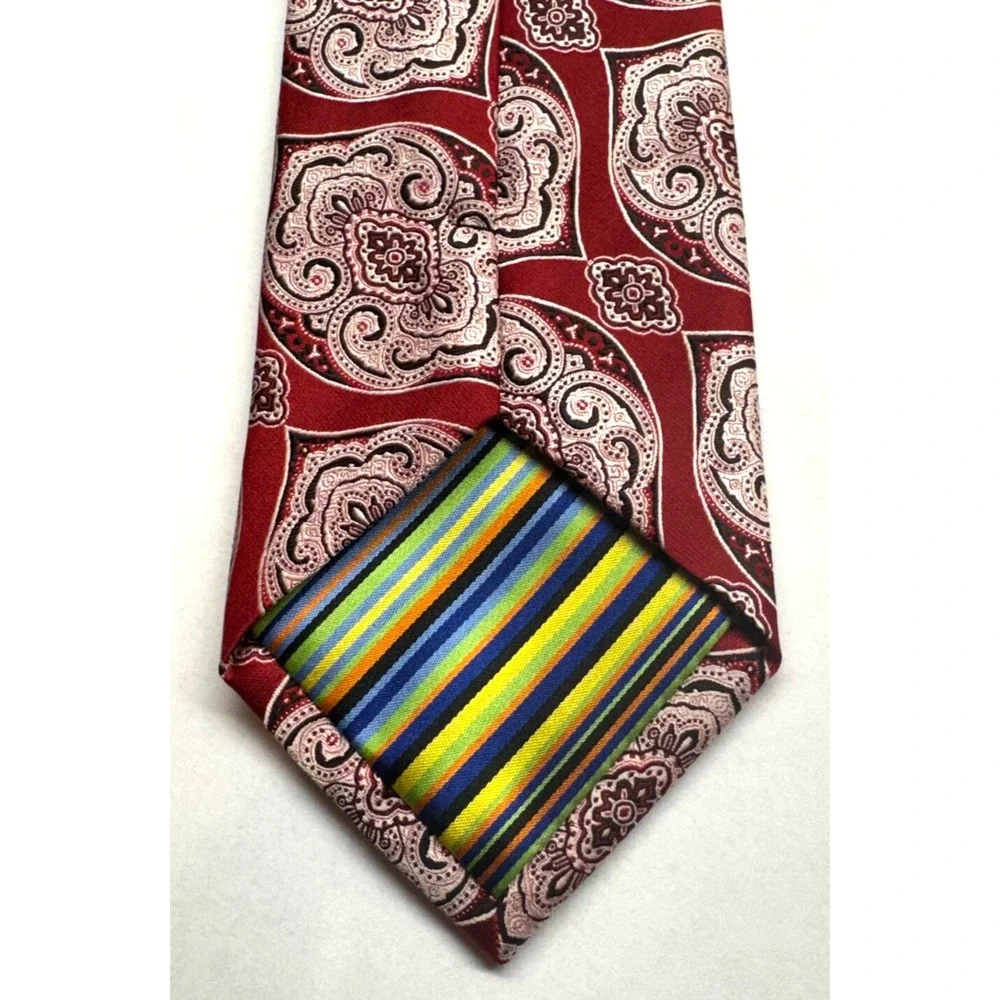 Robert Lewis Red Paisley Printed Design 100% Micro Fiber 3.50